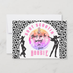 Nashville Cowgirl Disco Rodeo Bachelorette Weekend Thank You Card