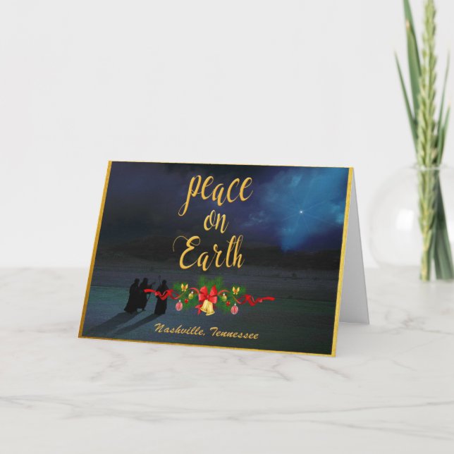 Nashville Custom Christmas Card - Peace On Earth (Front)
