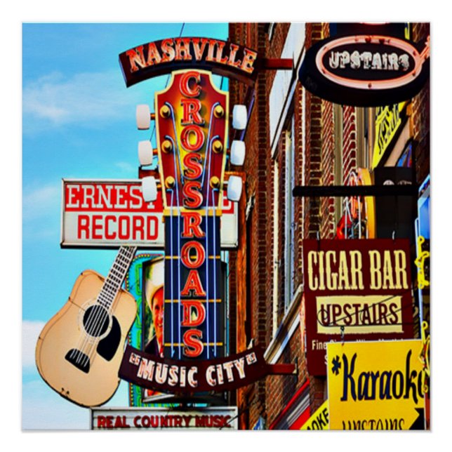 Nashville Downtown 20" x 20" Poster (Front)