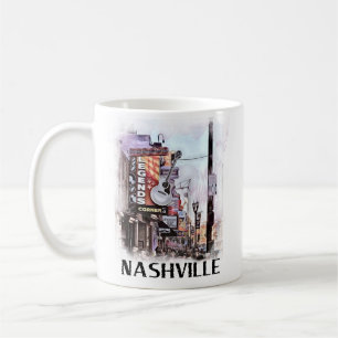 Nashville Downtown on Broadway Coffee Mug