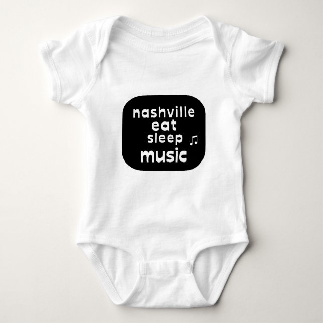 Nashville Eat Sleep Music Baby Bodysuit (Front)