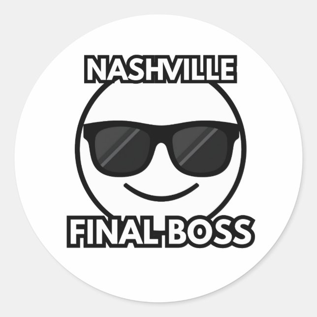 Nashville Final Boss Cool Emoji Sticker (Front)