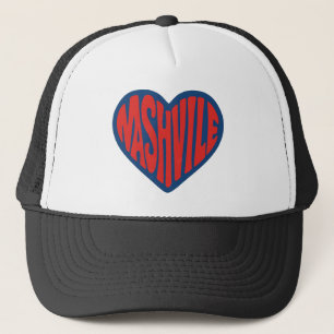 Nashville Groovy Heart Design – Retro Psychedelic Trucker Hat