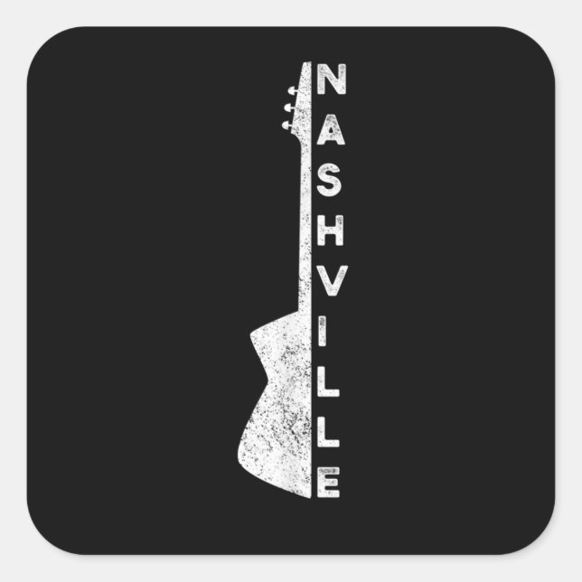 Nashville Guitar Country Music Lovers Gifts Square Sticker (Front)