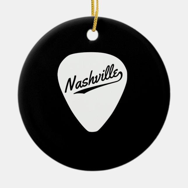 Nashville Guitar Pick Ceramic Tree Decoration (Front)