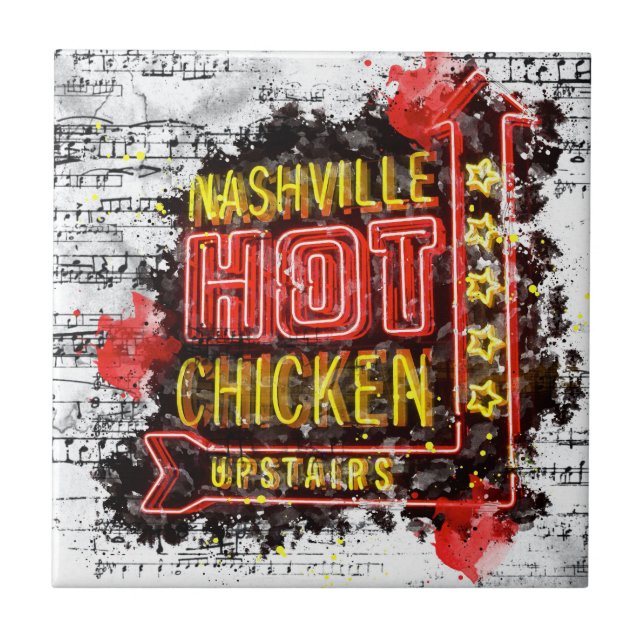 Nashville Hot Chicken Ceramic Tile (Front)