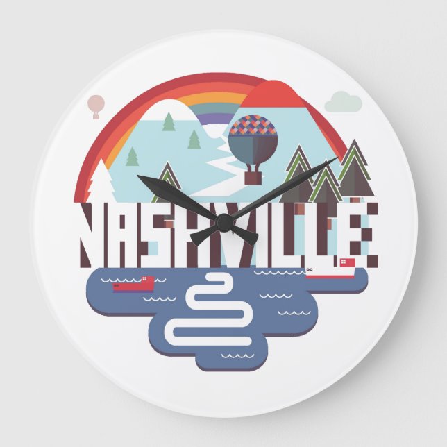 Nashville In Design Large Clock (Front)