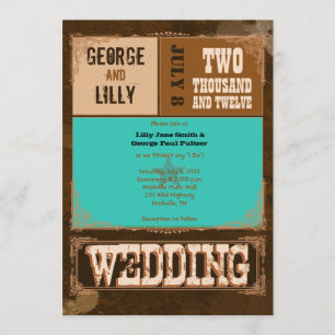 Nashville Invite:  Turquoise Invitation