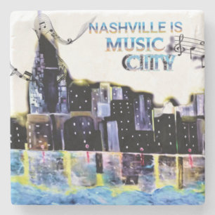 Nashville Is Music City Marble Coaster