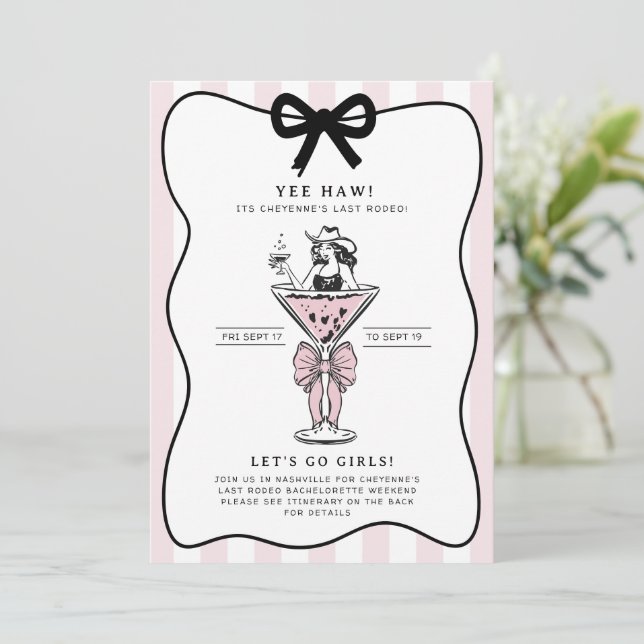 Nashville Last Rodeo Bachelorette Invitation (Standing Front)