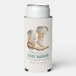 Nashville Last Rodeo Boots Bachelorette Party Seltzer Can Cooler