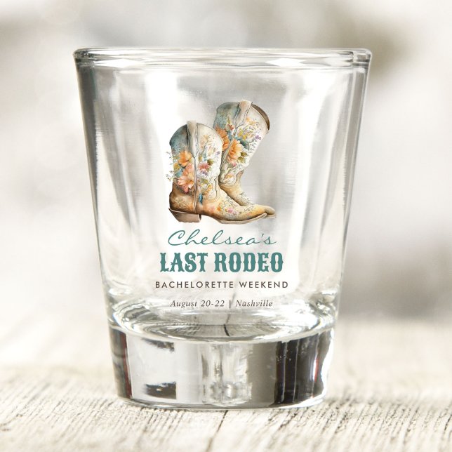 Nashville Last Rodeo Boots Bachelorette Party Shot Glass (Creator Uploaded)