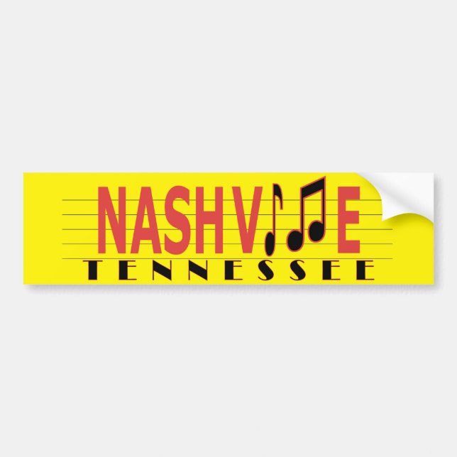 Nashville - Live the Music! Bumper Sticker (Front)
