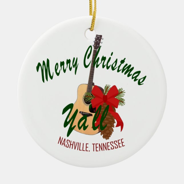 Nashville Merry Christmas Yall Ornament (Front)
