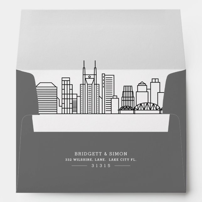 Nashville Modern Deco | Skyline Reveal Envelope (Back (Bottom))