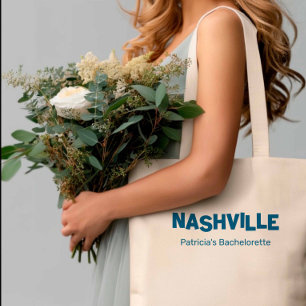 Nashville Modern Minimalist Navy Bachelorette Tote Bag