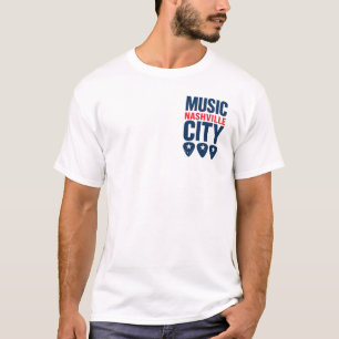 Nashville Music City Bold Stacked Design – Star T-Shirt