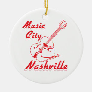 Nashville. Music city Ceramic Ornament