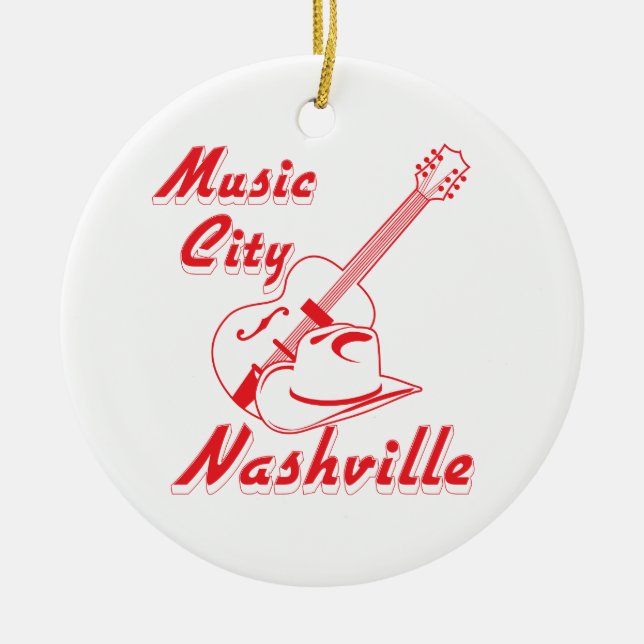 Nashville. Music city Ceramic Ornament (Front)
