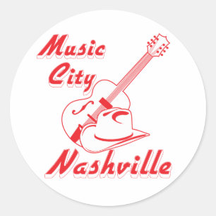 Nashville. Music city Classic Round Sticker