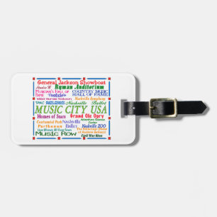 Nashville Music City Luggage Tag
