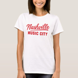 Nashville Music City Retro Red Glow Design – T-Shirt