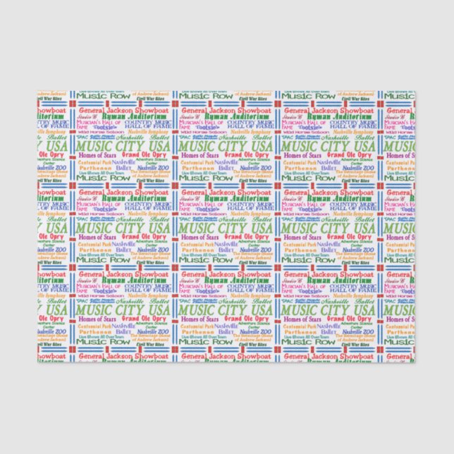 Nashville Music City Tissue Paper (Front)