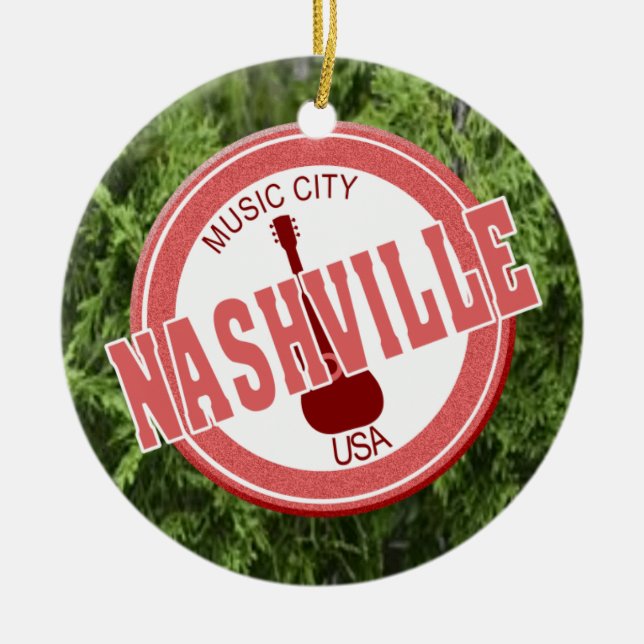 Nashville Music City USA Circle Ornament (Front)