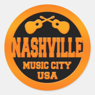 Nashville Music City USA Classic Round Sticker