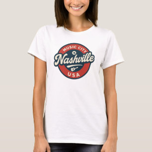 Nashville Music City USA Retro Badge – Vintage T-Shirt
