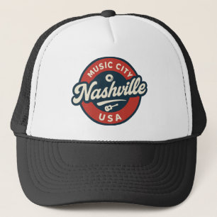 Nashville Music City USA Retro Badge – Vintage Trucker Hat