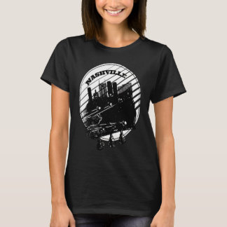 Nashville Music Guitar USA Skyline Silhouette Outl T-Shirt