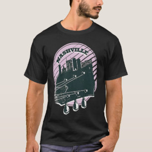 Nashville Music Guitar USA Skyline Silhouette Outl T-Shirt
