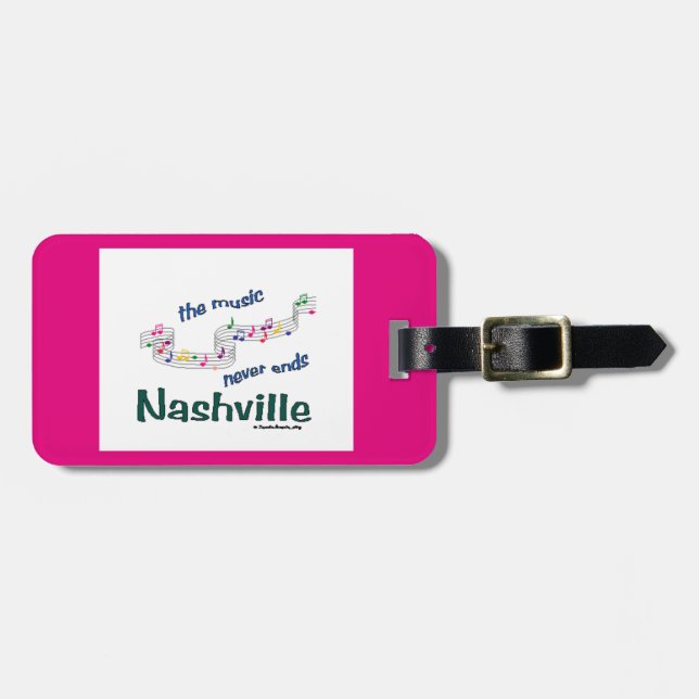 Nashville Music Notes Luggage Tag (Front Horizontal)
