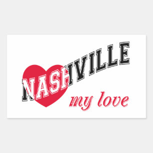 Nashville my love rectangular sticker