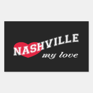 Nashville my love rectangular sticker