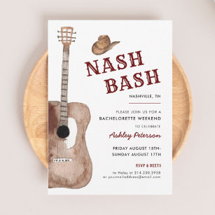 Nashville Nash Bachelorette Party Nash Bash Invitation