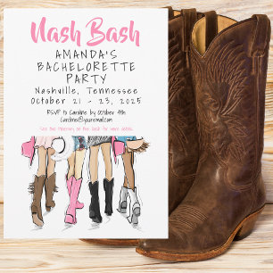 Nashville Nash Bash Bachelorette Weekend Itinerary Invitation