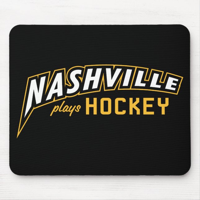 Nashville Plays Hockey Black Mouse Pad (Front)