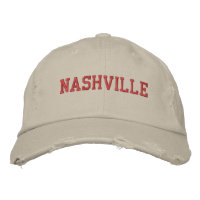 NASHVILLE Red Embroidery Vintage Style