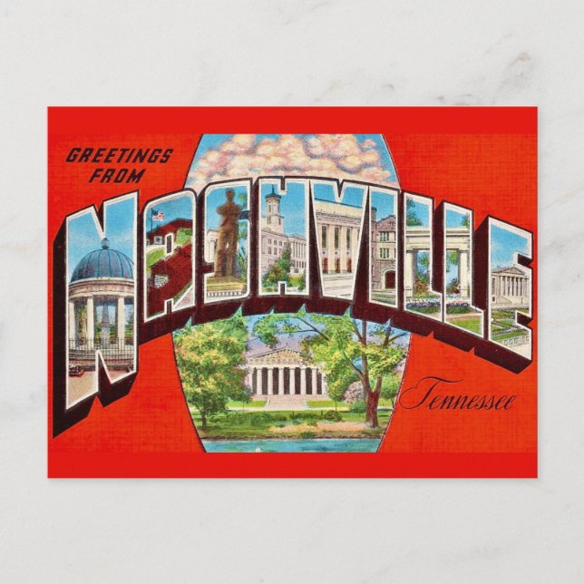  Nashville Retro Greeting  Postcard (Front)
