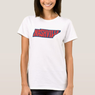 Nashville Retro Lettering Inside Tennessee State T-Shirt