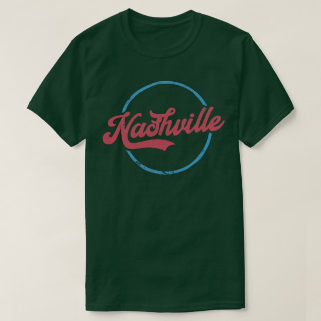 Nashville Retro Typography Design T-Shirt (Design Front)