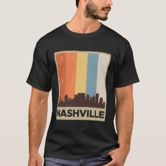 Nashville Skyline Hoodie Distressed Vintage Style T-Shirt