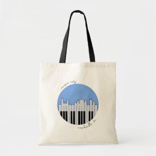 Nashville Skyline Piano Music Record Tote Bag