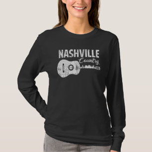 Nashville Skyline Tennessee Country Music Guitar P T-Shirt