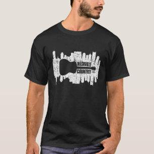 Nashville Skyline Tennessee Country Music Guitar P T-Shirt