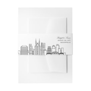 Nashville Skyline Wedding Invitation Belly Band