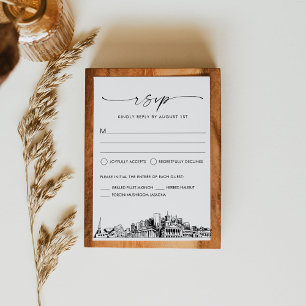 Nashville Skyline Wedding RSVP Response Card