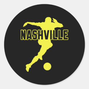 Nashville Soccer Fan Support Stadium Show Your Pri Classic Round Sticker